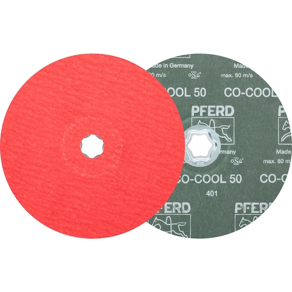 Pferd COMBICLICK Fiber Disc, 7" Dia. - Ceramic Oxide CO-COOL, 50 Grit 40748 - main